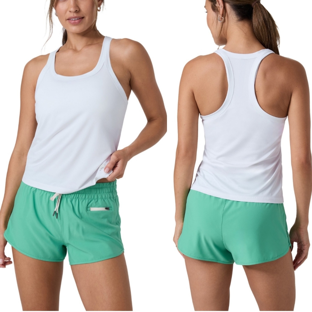 NEW Vuori Lux Performance raceback tank white Large